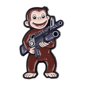 Curious George Monkey Parody Enamel Pin – Funny Collectible Gift for Fans